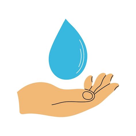 Premium Vector Human Hand Holding Water Drop Clipart In Flat Style