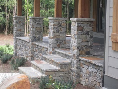 Cascade Natural Stone Veneer Pillars Front Porch Rustic Porch