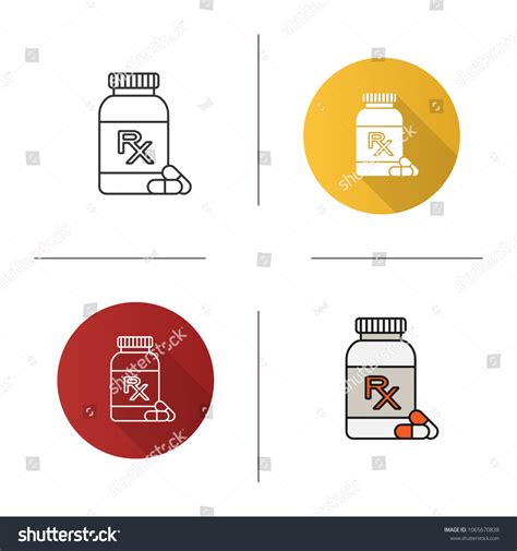 Rx Pills Bottle Icon Medical Prescription Stock Vector Royalty Free