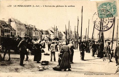 Le Pouliguen L Arrivée des pecheurs de sardines au Pouliguen Cartorum