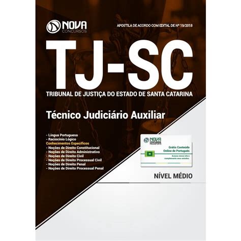 Apostila tj sc 2018 Técnico Judiciário Auxiliar Submarino