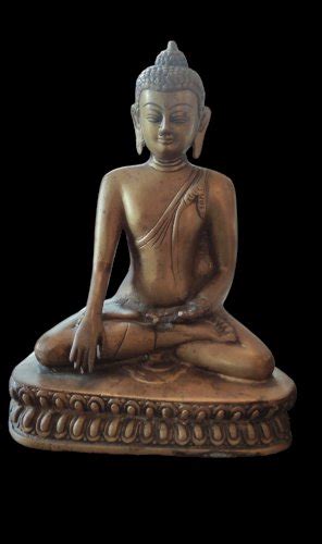 Ancienne Statue Sculpture Bouddha Assis Bronze Ancien Bouddhiste