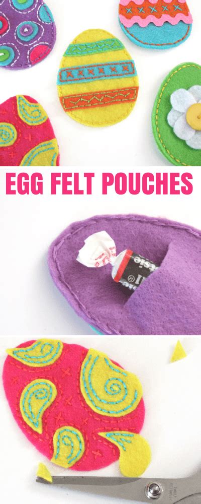 Easy Easter Felt Egg Pouches Craft Tutorial Mom Spark