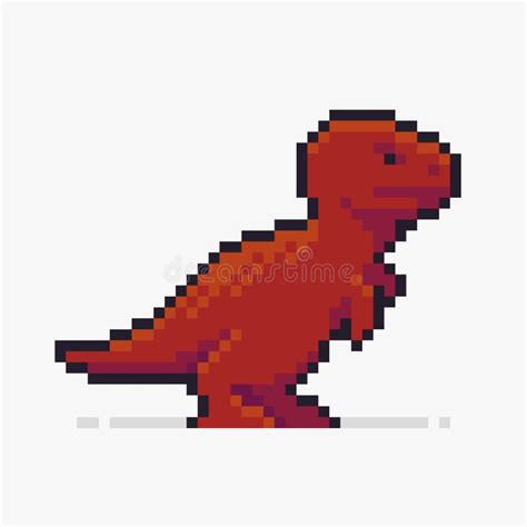 Pixel Art T Rex Cartoon Dinosaur Stock Vector Illustration Of Game