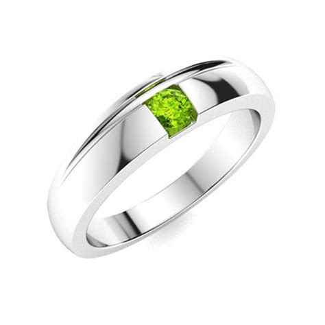 Natural Peridot Men S Silver Ring 925 Sterling Silver Etsy