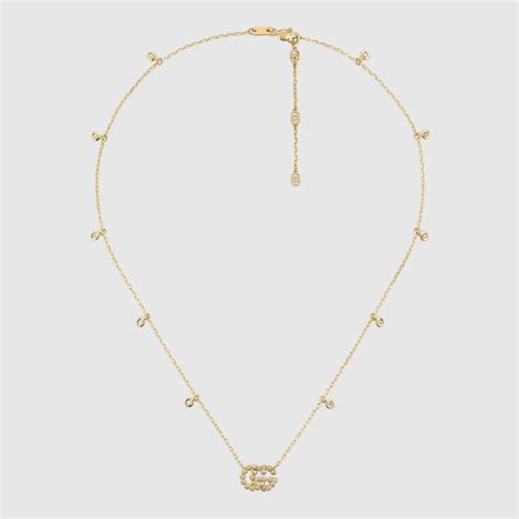 18k Yellow Gold Gg Running Necklace With Diamonds Gucci® Canada