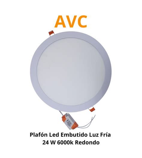 Plafon Led Embutido Luz Fria W K Redondo Socodima Cl