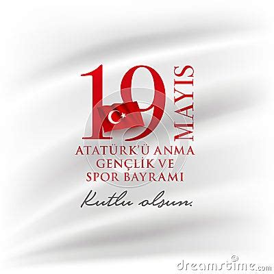 Mayis Ataturk U Anma Genclik Ve Spor Bayrami Vector Illustration