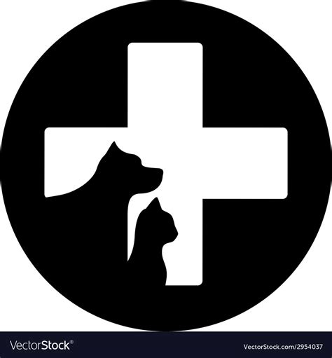 Black Round Veterinary Care Icon Royalty Free Vector Image