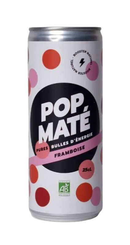 Maté glacé pétillant framboise BIO POP Maté 25 cl La Belle Vie