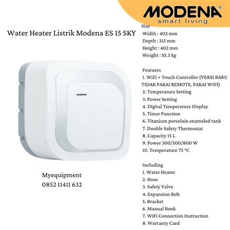 Jual MODENA ES 15 SKY ES15SKY WATER HEATER LISTRIK Shopee Indonesia