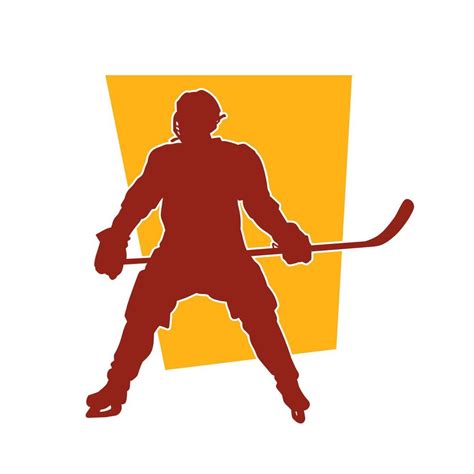 Silhouette of a ice skate hockey player in action pose. Silhouette of a ...