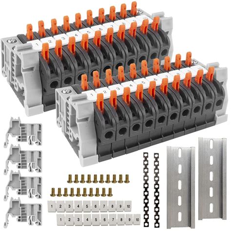 CJBIN Reihenklemmen Hutschiene 20 Pcs Kabelverbinder Kit