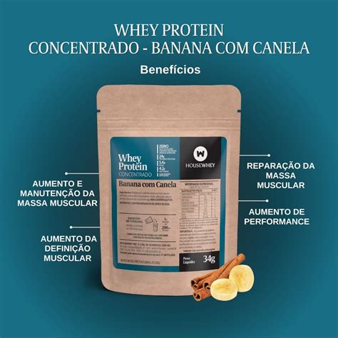 WHEY PROTEIN CONCENTRADO BANANA CANELA caixa 15 sachês de