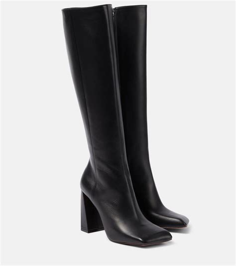 Amina Muaddi Marine 95 Nappa Leather Knee High Boots Amina Muaddi