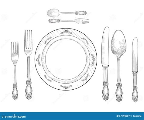 Ensemble D arrangement De Tableau Fourchette Couteau Cuillère