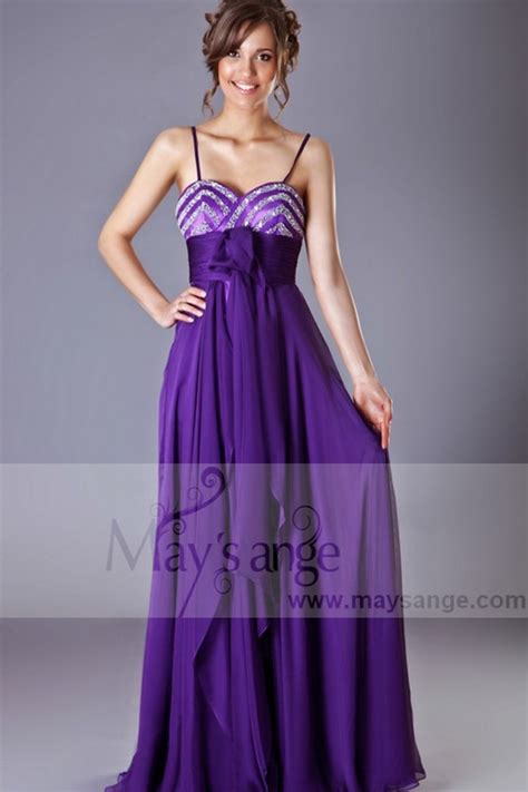 Robe De Soirée Fluidité Violette Ref L203 Robes Demoiselle Dhonneur