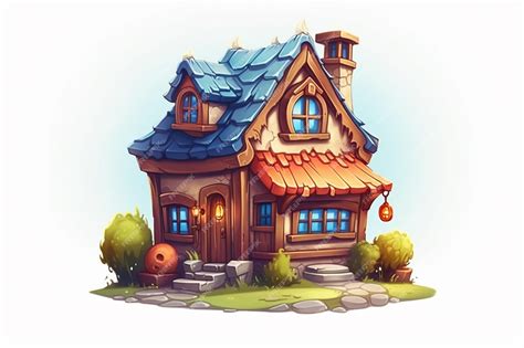 Premium AI Image | Cartoon house in the village Vector illustration of a cartoon house