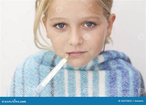 Sick Girl With Fever Stock Photo Image Of Girl Fever 26375822