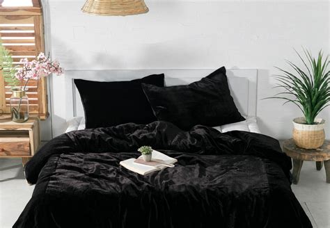 3 Pieces Set Luxury Crushed Velvet Duvet Cover Boho Bedding Uo Etsy