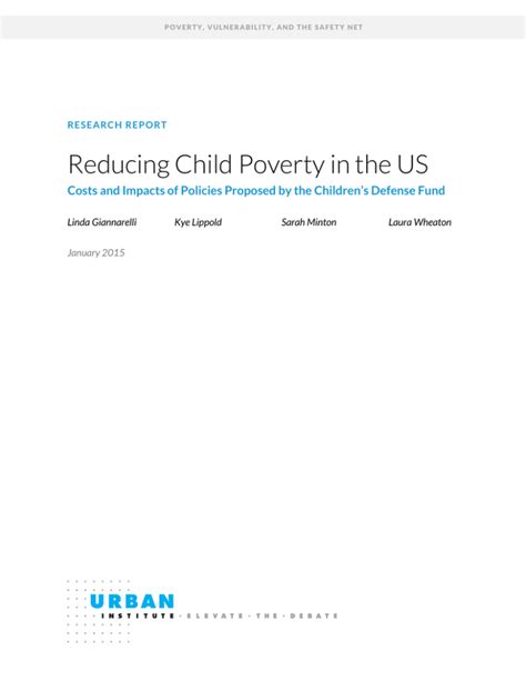 Reducing Child Poverty In The Us