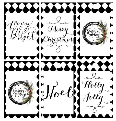 Printable Black And White Gift Tags