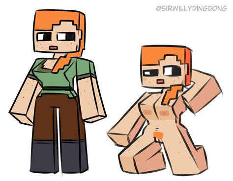 Rule 34 1girls Alex Minecraft April Fools Arm Behind Head Artist