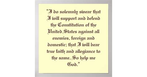 Oath of Enlistment Poster | Zazzle