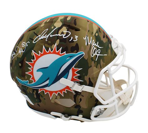 Multi Signed Miami Dolphins Speed Authentic Camo NFL Helmet with 3 ...