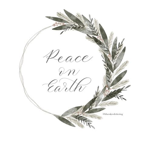 Peace On Earth Fine Art Print Blue Skies Lettering