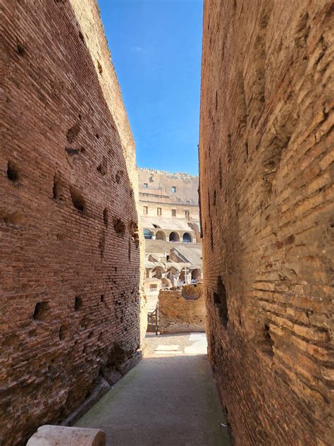 Rome Roman Colosseum Note Cross On Far