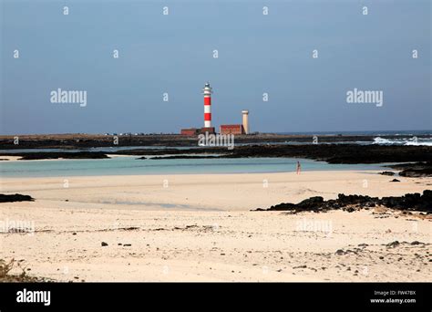 Red And White Striped Lighthouse Faro De Toston El Cotillo