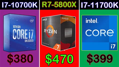 Intel Core I7 10700k Vs Ryzen 7 5800x Vs I7 11700k 12 Game Benchmark