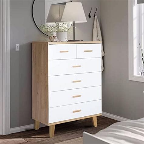 TJUNBOLIFE White Dresser 4 Drawer Tall Dressers For Bedroom With Wide