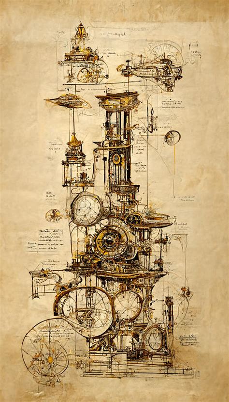 1800s era time machine blueprint design HR Geiger and Lo 6164f361 7af3 ...