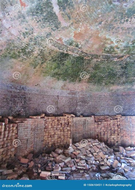 Historic Brick Beehive Dome Inside and Bricks Decatur Alabama Stock