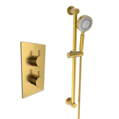 Concealed Shower Valve With Slide Rail Kit Brushed Brass Kartell