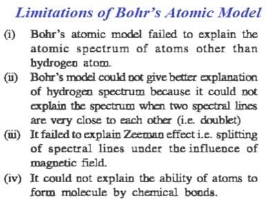 The limitations of Bohr’s atomic model - QS Study