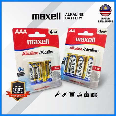 Original Maxell Alkaline Aa Aaa 9v Long Lasting Power Heavy Duty Alkaline Battery Shopee