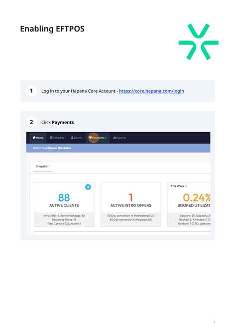 Enabling EFTPOS Payments - Hapana Support