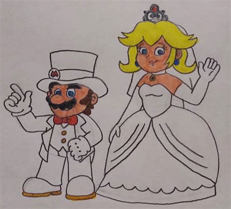 Mario And Peach In Wedding Attire By Fazbearandmariofan99 On Deviantart