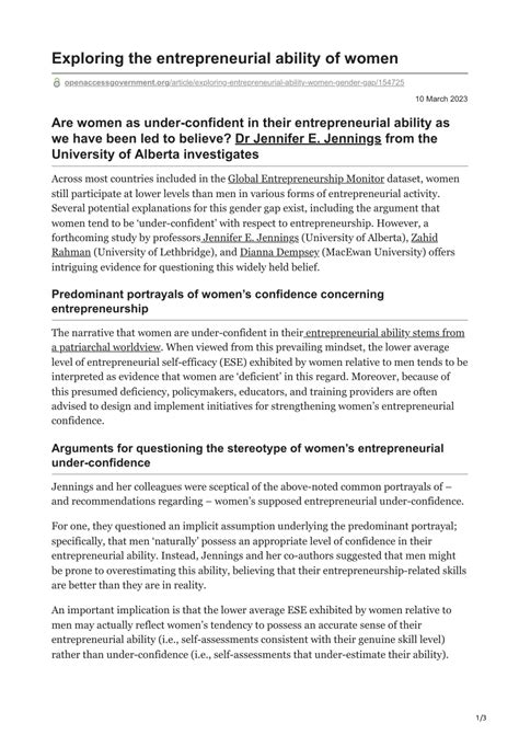 Pdf Sex Based Labour Market Segregation And Women S Perceptions Of Entrepeneurship