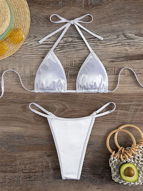 Micro Triangel Bikini Mit Juwel Dekor Neckholder Aktuelle Trends