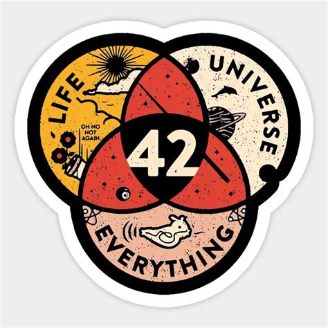 The Answer To Life The Universe And Everything Vintage Sticker