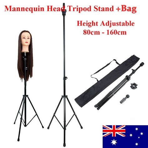 80 160cm Mannequin Head Tripod Hairdressing Training Head Holder Hair