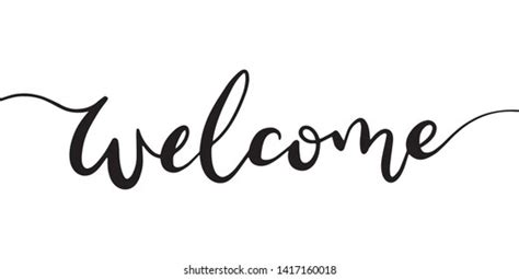 Welcome Lettering Handwritten Modern Calligraphy Brush Stock Vector (Royalty Free) 1417160018 ...