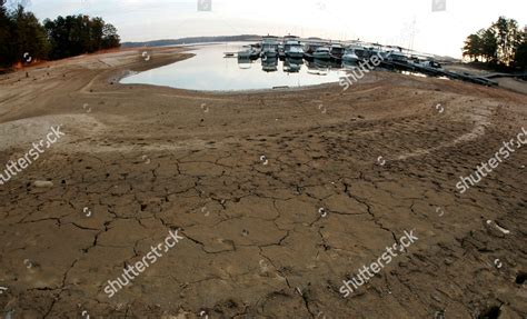 Boats Docked Aqualand Marina Exposed Lake Editorial Stock Photo - Stock ...