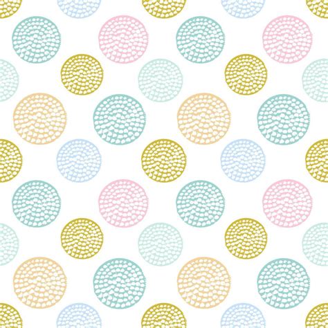 Colorful Textured Circle Seamless Pattern Blue Pink Yellow Round