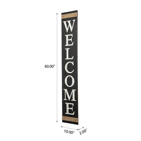 Glitzhome Wooden Welcome Sign For Porch Front Door Rustic Farmhouse