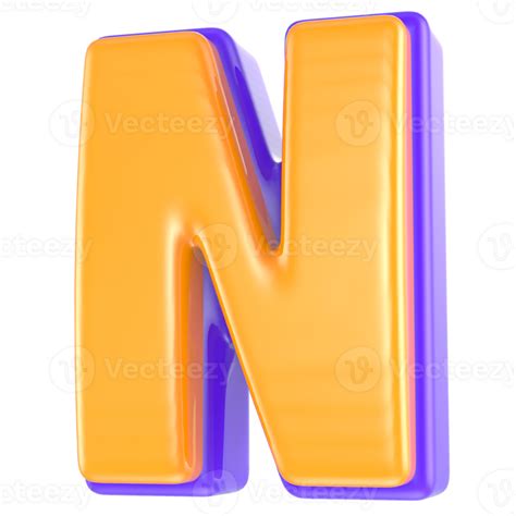 N Font 3d Render 49081498 Png